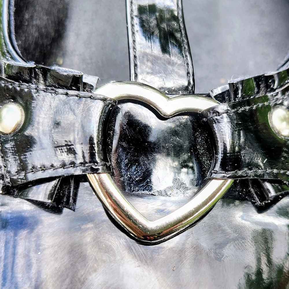 Women’s Black Patent Platform Gothic Mary Jane Heels - Picture 4 of 15